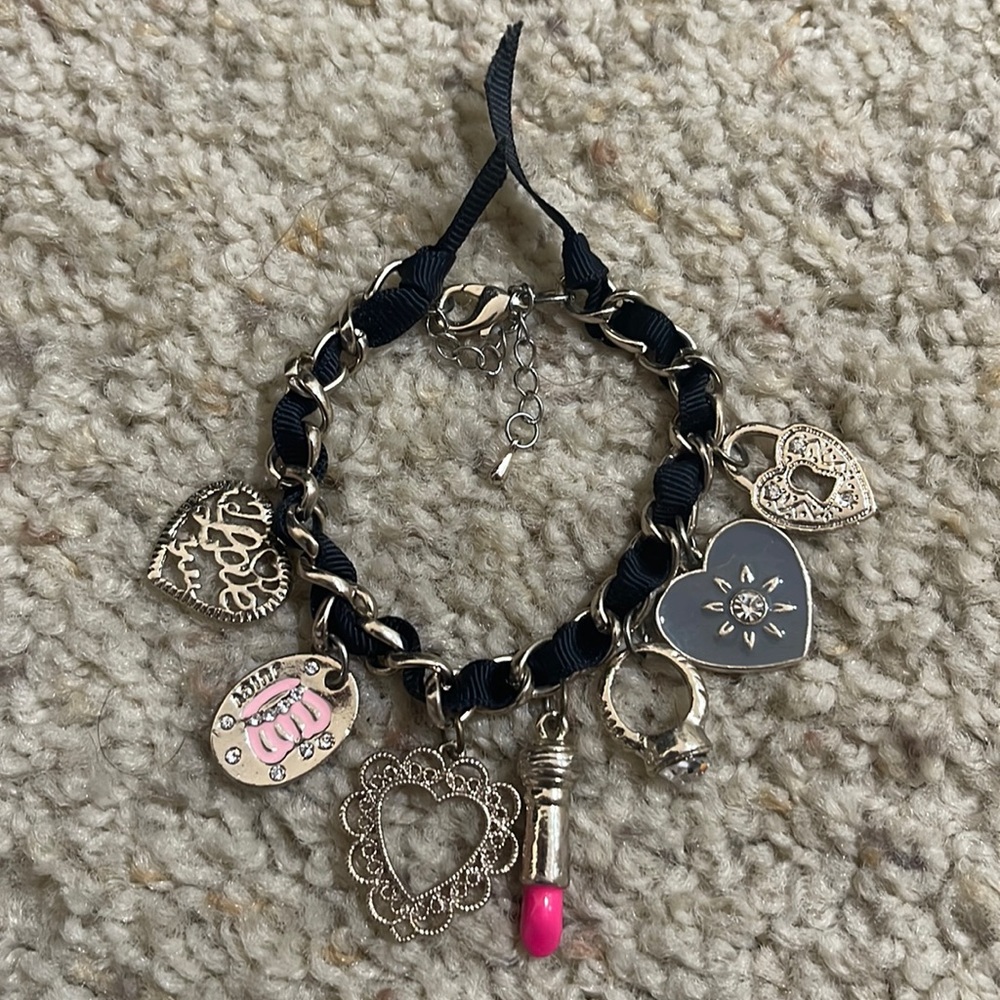 Vintage Juicy Couture Charm Bracelet, lipstick, 7 charms